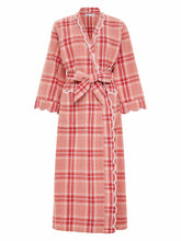 Load image into Gallery viewer, Elegant Red Flannel Plaid Classic Robe
