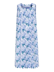 Blue Floral Gathered Nightgown