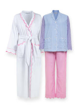 Load image into Gallery viewer, Gingham Bundle: Pajamas + White French Terry Robe
