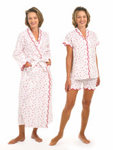 Load image into Gallery viewer, Hearts &amp; Arrows Bundle: Classic Robe + Pajamas with Shorts
