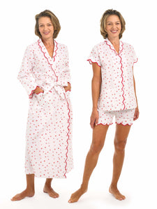Hearts & Arrows Bundle: Classic Robe + Pajamas with Shorts
