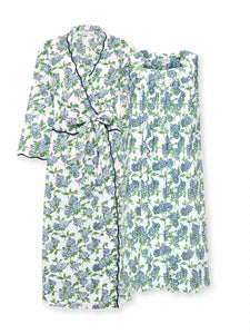Hydrangea Bundle: Classic Robe + Gathered Nightgown