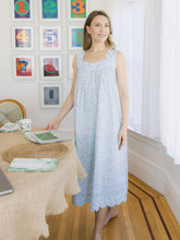 Load image into Gallery viewer, Ice Blue Filigree Gathered Nightgown

