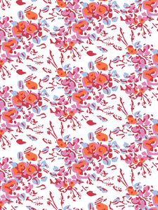 Pink Floral Hair Scrunchies (set of 2)