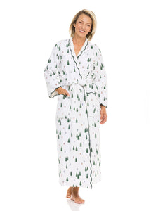 Ski Print Fleece-lined Classic Robe
