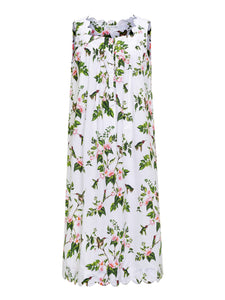 White Hummingbird Gathered Nightgown