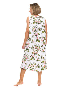 White Hummingbird Gathered Nightgown
