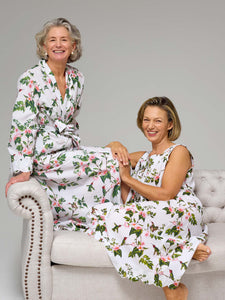 White Hummingbird Gathered Nightgown