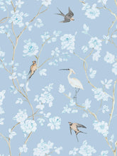 Load image into Gallery viewer, Pale Blue Gardenia Cork Backed Scalloped Placemats (set of 4)
