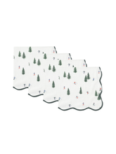Load image into Gallery viewer, Ski Print Scalloped Napkins (set of 4)
