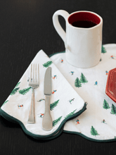 Load image into Gallery viewer, Ski Print Scalloped Napkins (set of 4)
