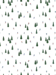 Ski Print Scalloped Napkin and Placemat (set of 4)