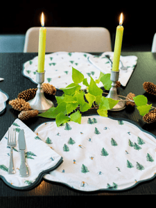 Ski Print Scalloped Napkin and Placemat (set of 4)