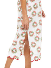 Load image into Gallery viewer, Holiday Wreath Print Slip Nightgown
